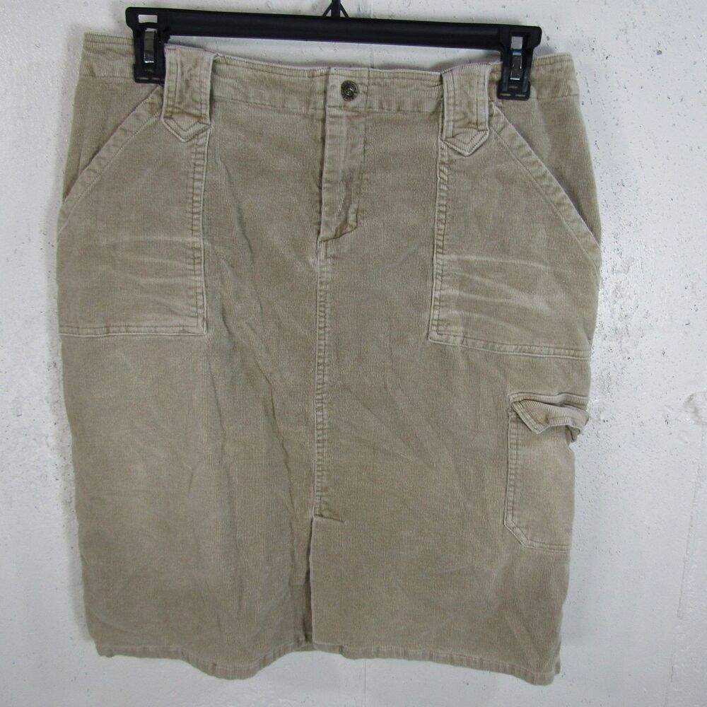 Sunshine Apparel Women's Plus Size 14W Tan Corduroy Cargo Pencil Skirt Stretch